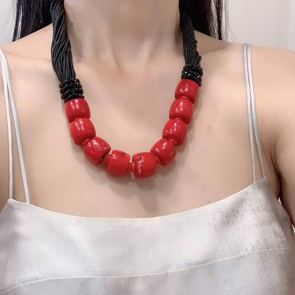 Handmade Red Corel Choker Necklace